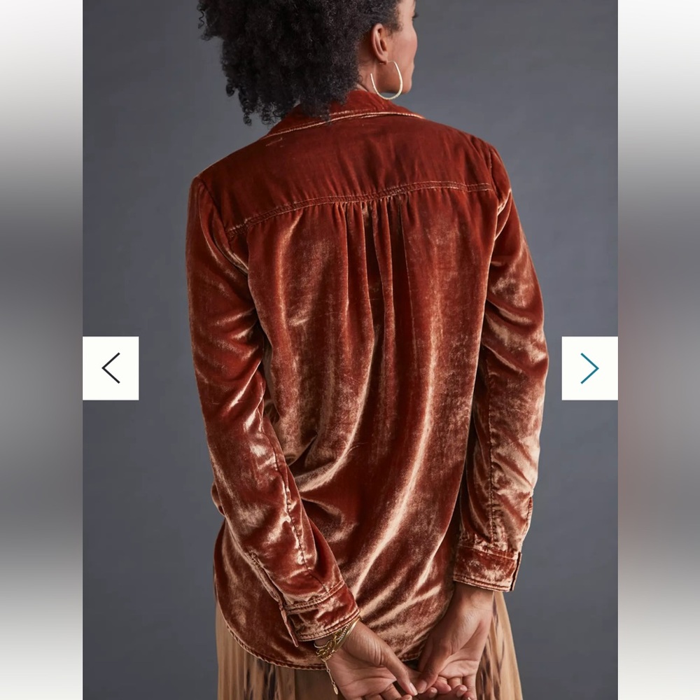 Anthropologie Pilcro Relaxed Velvet Buttondown size M - Picture 2 of 5